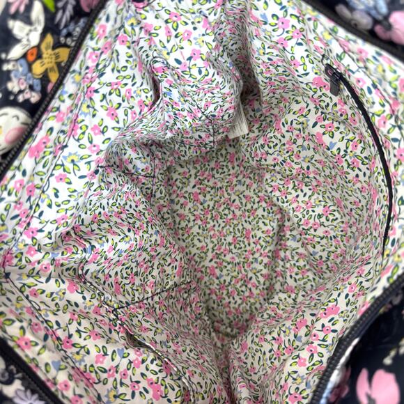 Vera Bradley Womens Bloom Boom Glenna Satchel Handbag Quilted Navy Blue - Picture 7 of 11